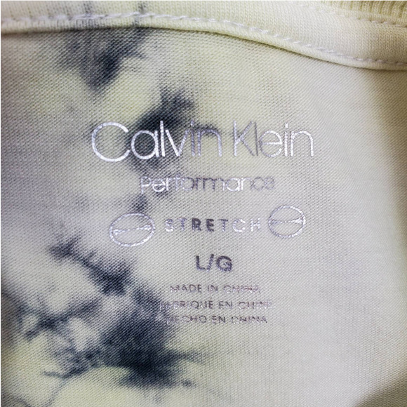 Calvin Klein Tie Dye Performance Stretch Cropped Athleisure Top Size Large - Picture 4 of 7